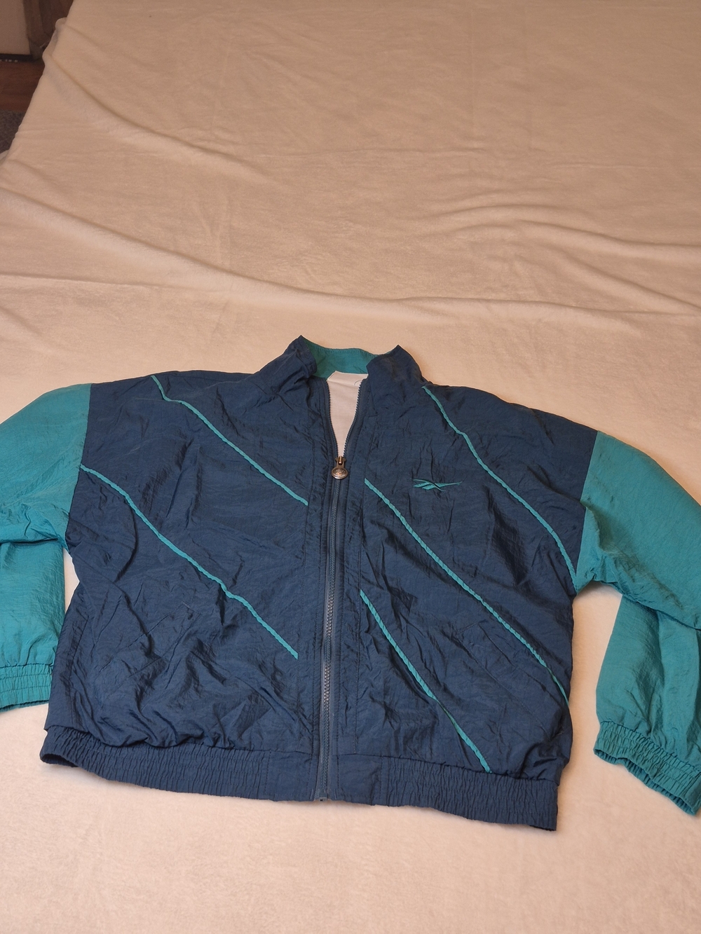 Reebok Blue and Teal Zip-Front Jacket